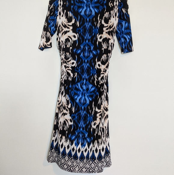 Jones New York blue floral pattern bodycon dress - Picture 3 of 3